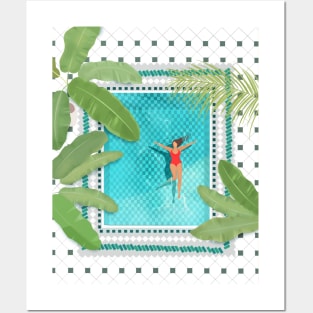 Riad Pool Ladie Posters and Art